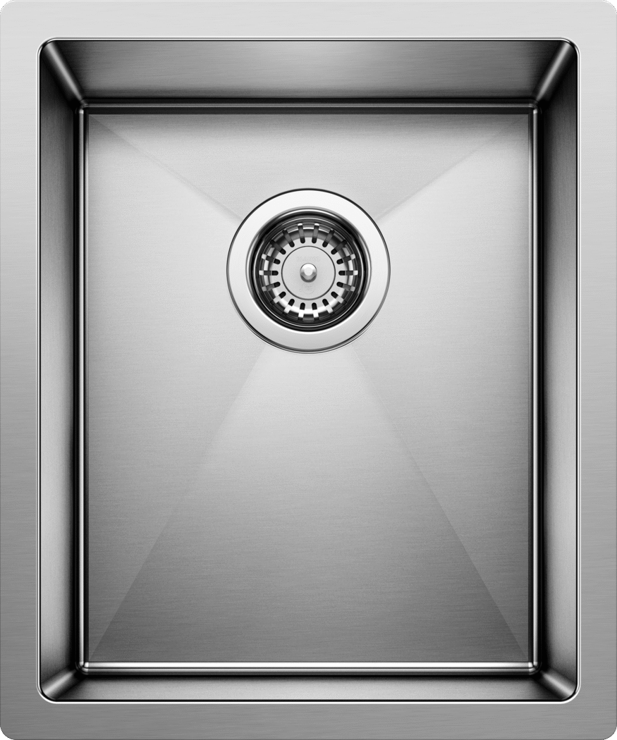 Blanco Precision 16″ R10 Small Single Bowl — Tarja de Acero Inoxidable — vista 2