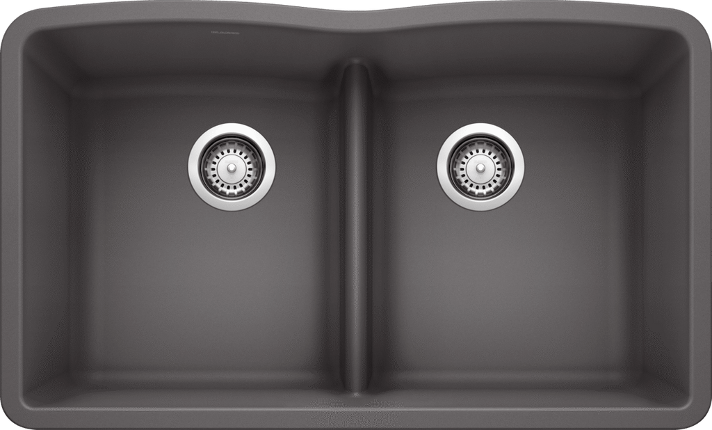 Blanco Diamond Equal Double Low Divide — Tarja de Silgranit