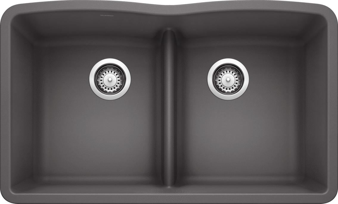 Blanco Diamond Equal Double Low Divide — Tarja de Silgranit