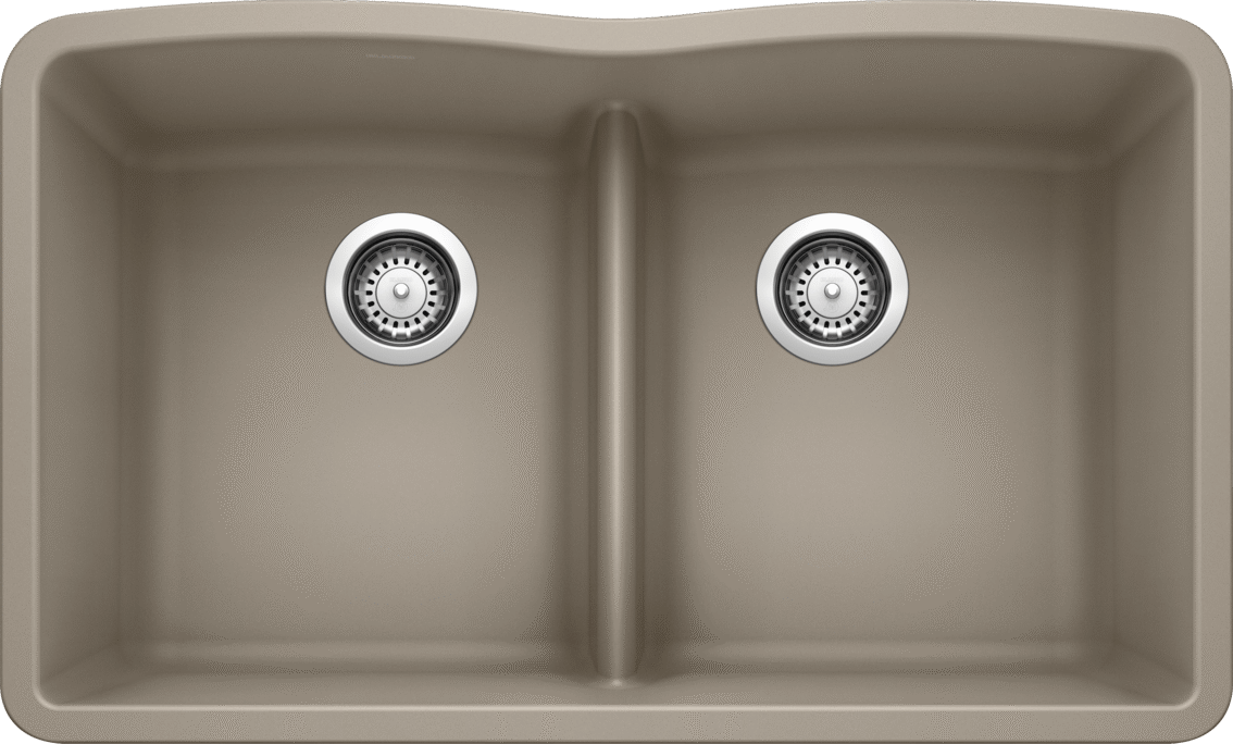 Blanco Diamond Equal Double Low Divide — Tarja de Silgranit