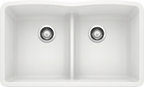 Blanco Diamond Equal Double Low Divide — Tarja de Silgranit
