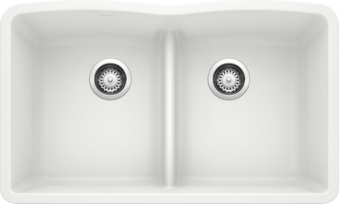 Blanco Diamond Equal Double Low Divide — Tarja de Silgranit