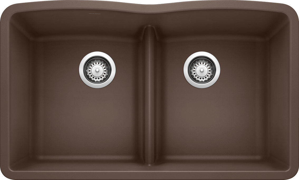 Blanco Diamond Equal Double Low Divide — Tarja de Silgranit