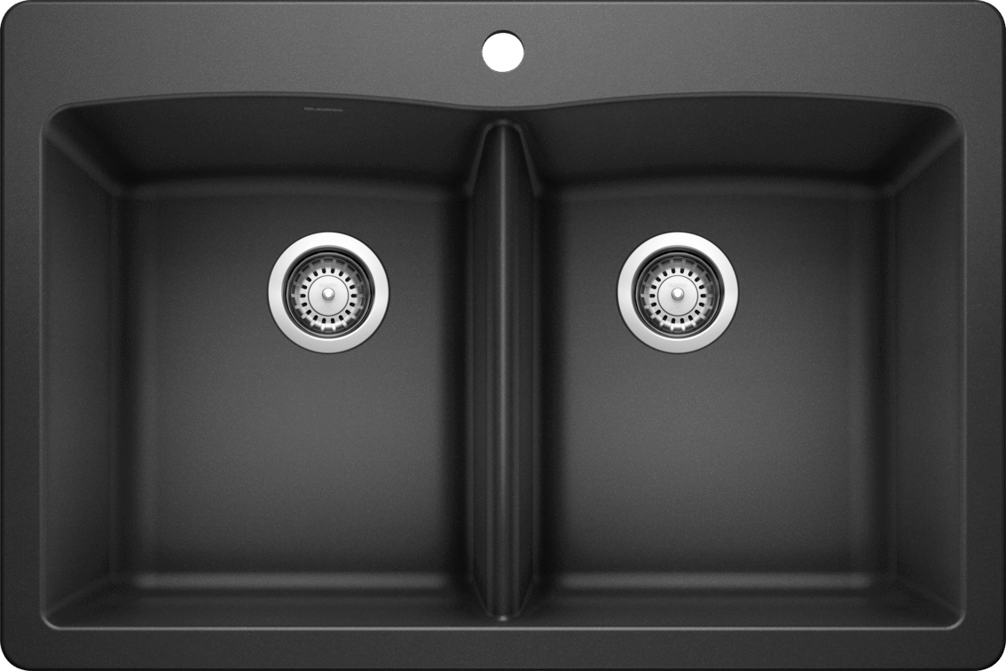 Blanco Diamond Equal Double Dual Mount — Tarja de Silgranit