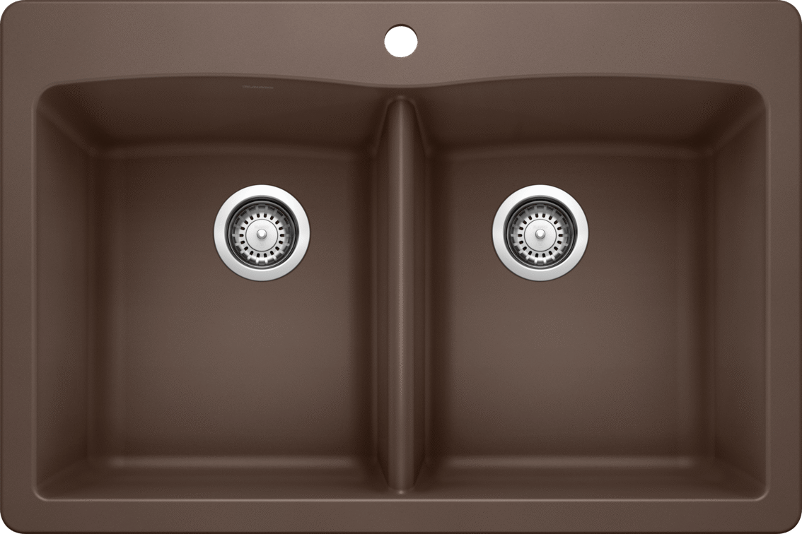 Blanco Diamond Equal Double Dual Mount — Tarja de Silgranit