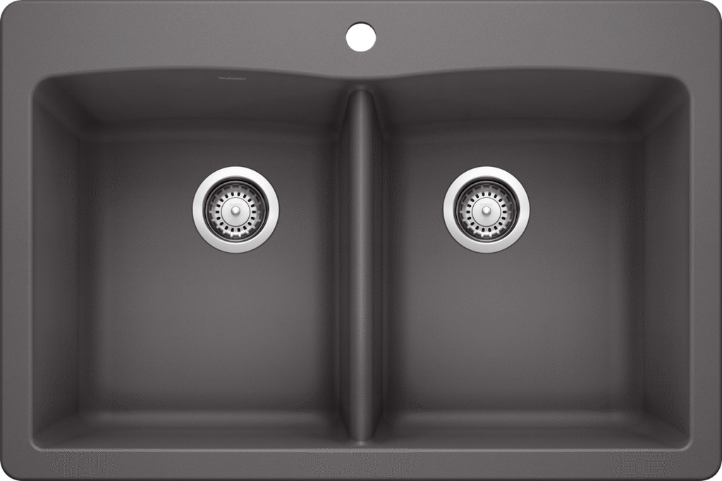 Blanco Diamond Equal Double Dual Mount — Tarja de Silgranit