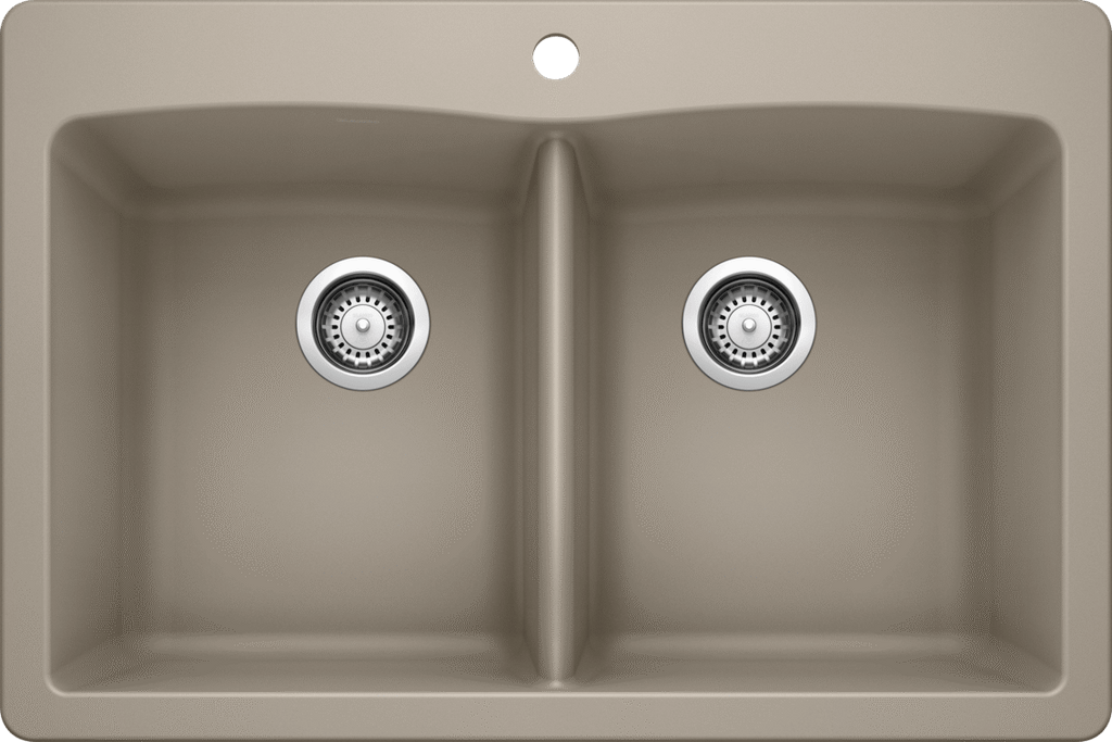 Blanco Diamond Equal Double Dual Mount — Tarja de Silgranit