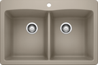 Blanco Diamond Equal Double Dual Mount — Tarja de Silgranit