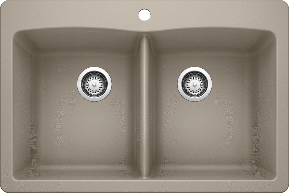Blanco Diamond Equal Double Dual Mount — Tarja de Silgranit