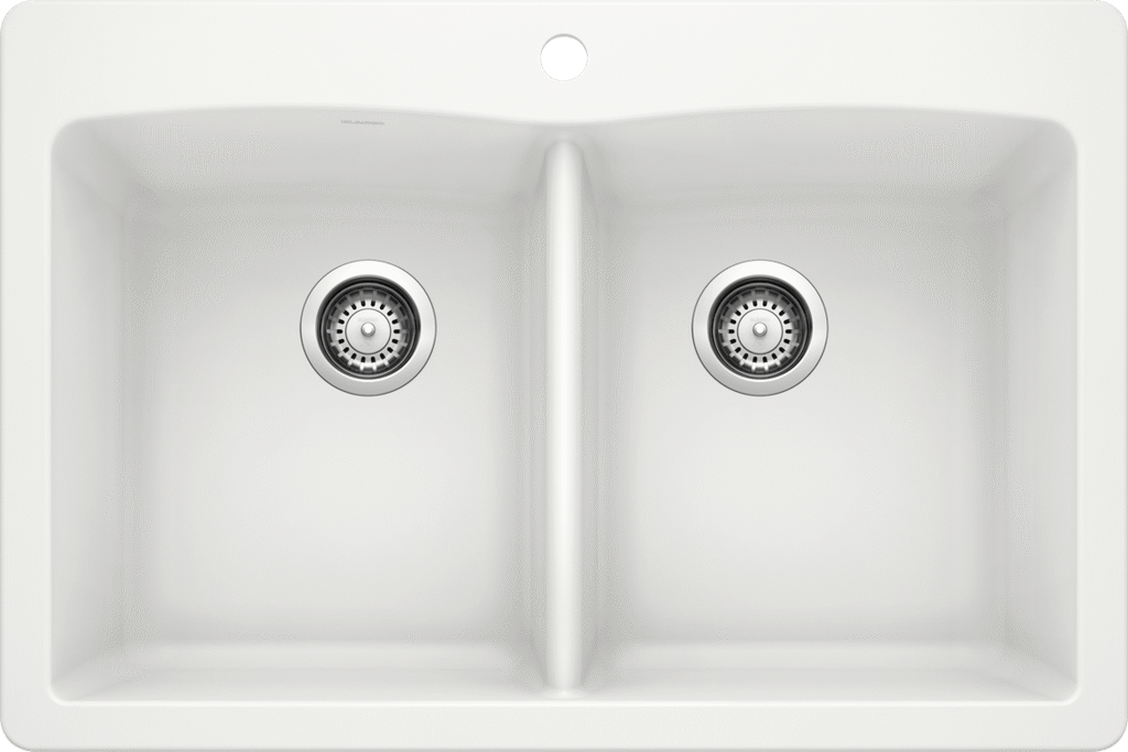 Blanco Diamond Equal Double Dual Mount — Tarja de Silgranit