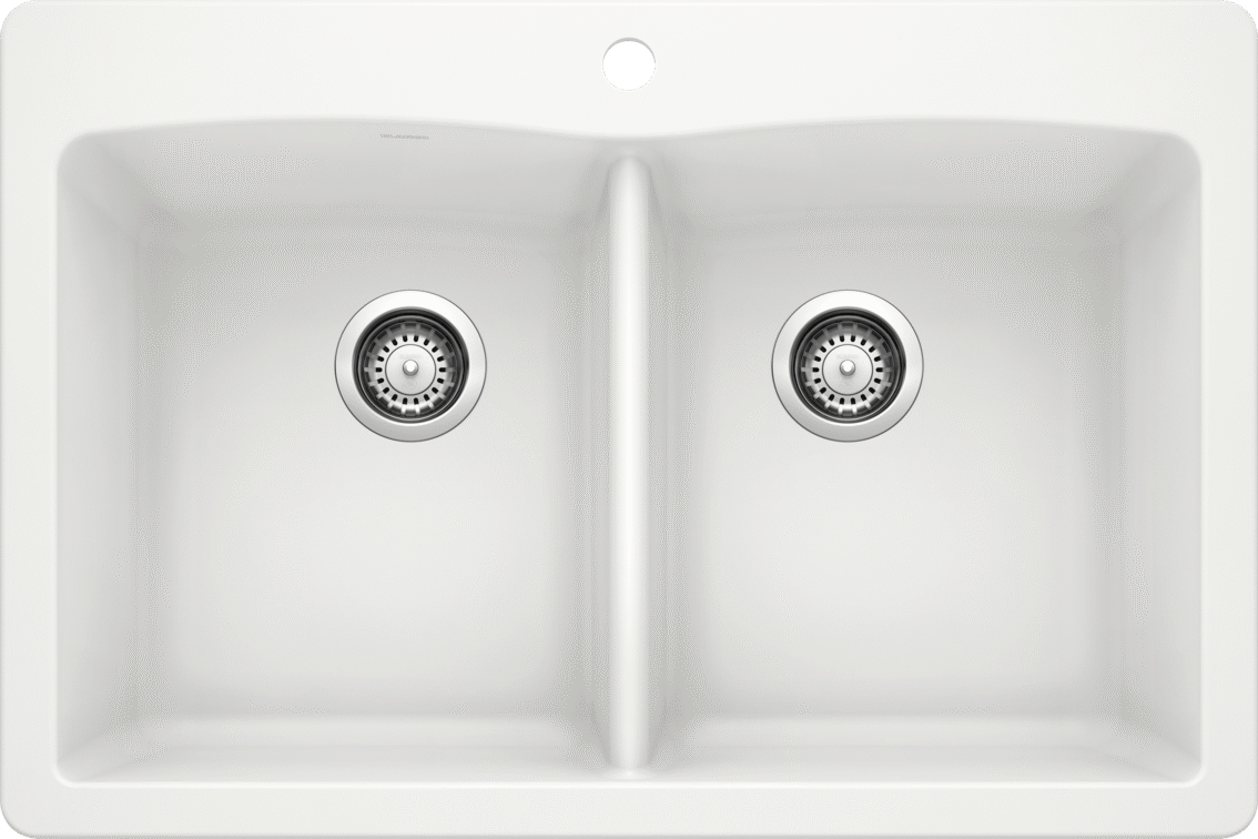 Blanco Diamond Equal Double Dual Mount — Tarja de Silgranit