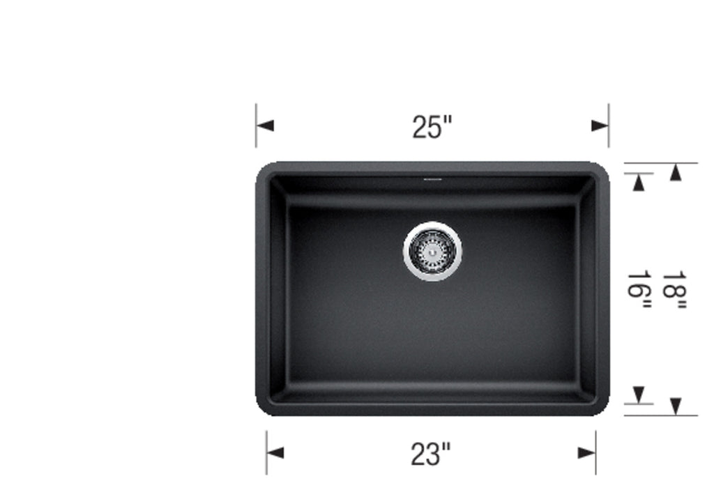 Blanco Precis 25″ ADA Single Bowl — Tarja de Silgranit