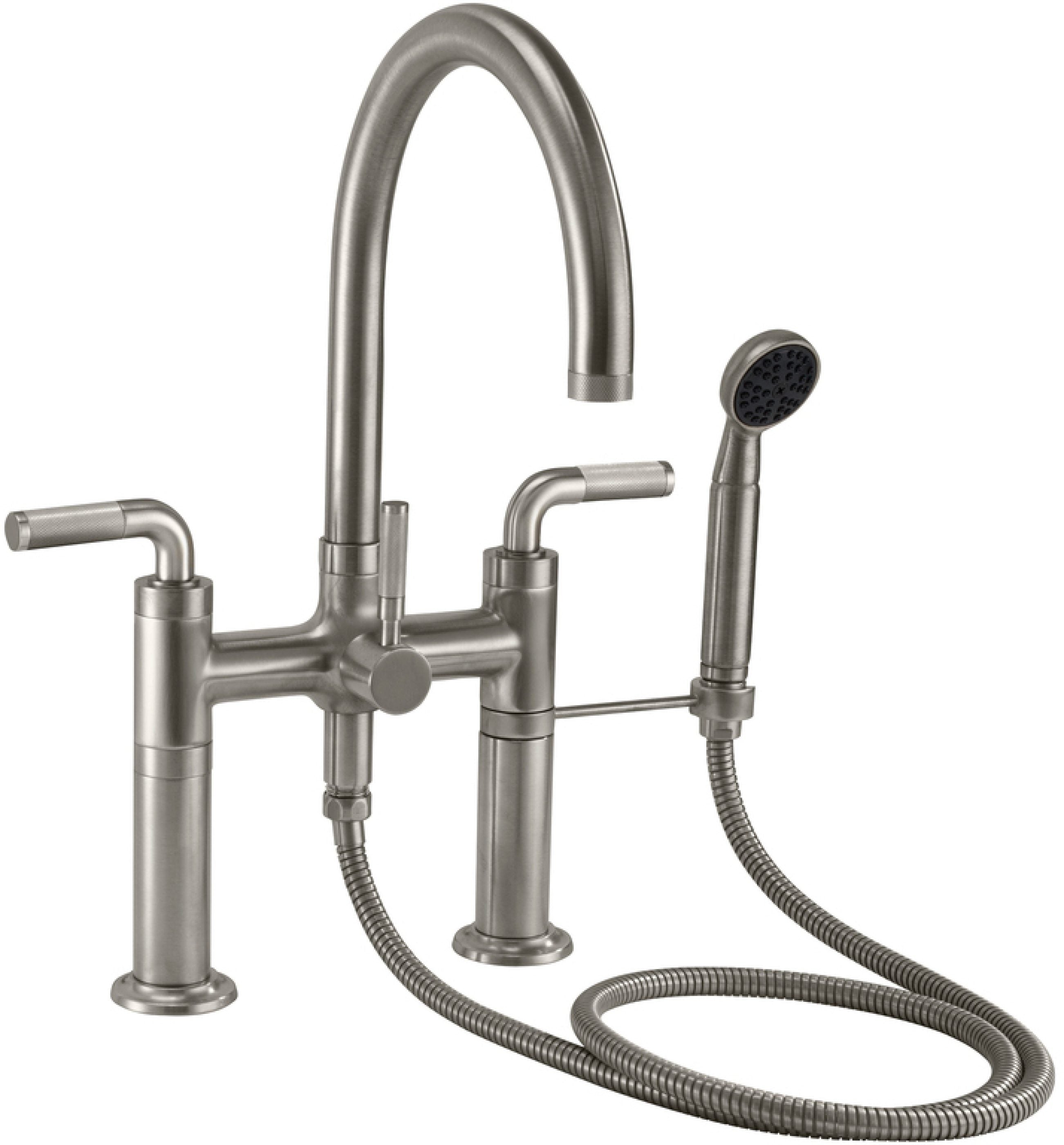 California Faucets Descanso Industrial Llenador de Tina de Montaje en Cubierta - Pico en Arco