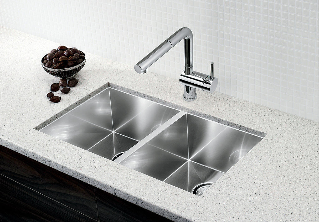 Blanco Quatrus R0 Equal Double Bowl — Tarja de Acero Inoxidable