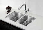 Blanco Quatrus R0 Equal Double Bowl — Tarja de Acero Inoxidable