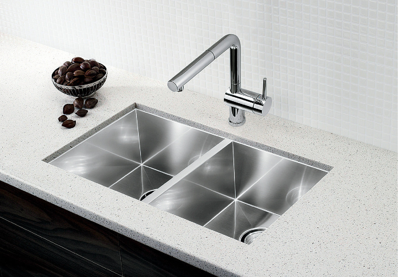 Blanco Quatrus R0 Equal Double Bowl — Tarja de Acero Inoxidable