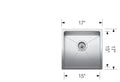 Blanco Quatrus R15 Bar — Tarja de Acero Inoxidable