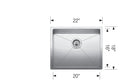 Blanco Quatrus R15 22″ Small Single Bowl — Tarja de Acero Inoxidable