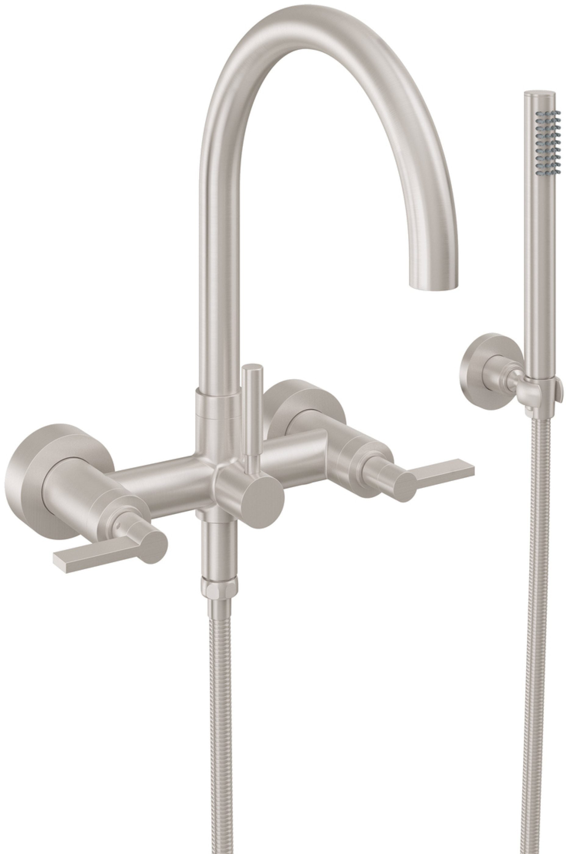 California Faucets Asilomar Contemporaneo Llenador de Tina de Montaje en Pared - Pico en Arco