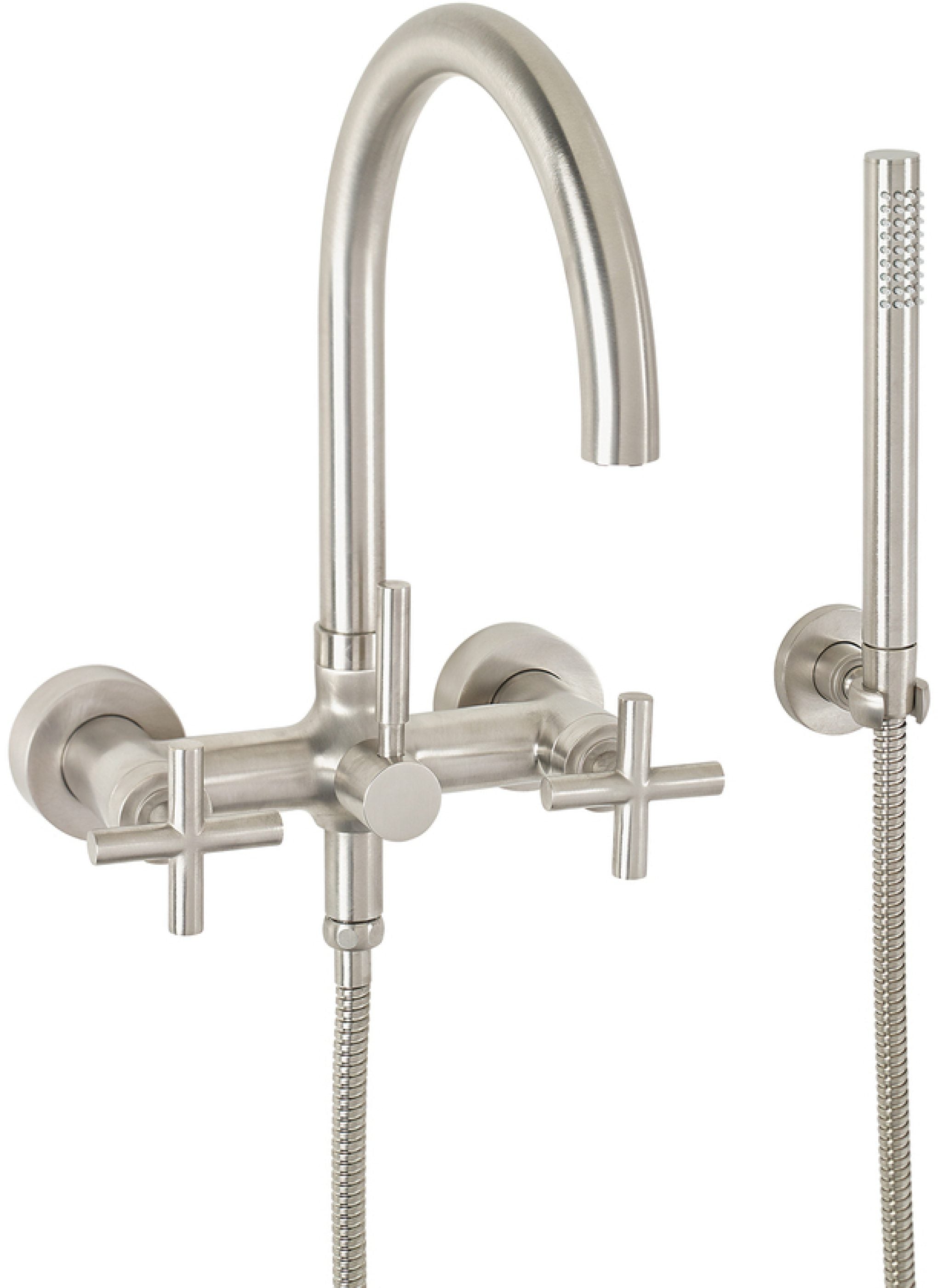 California Faucets Asilomar Contemporaneo Llenador de Tina de Montaje en Pared - Pico en Arco