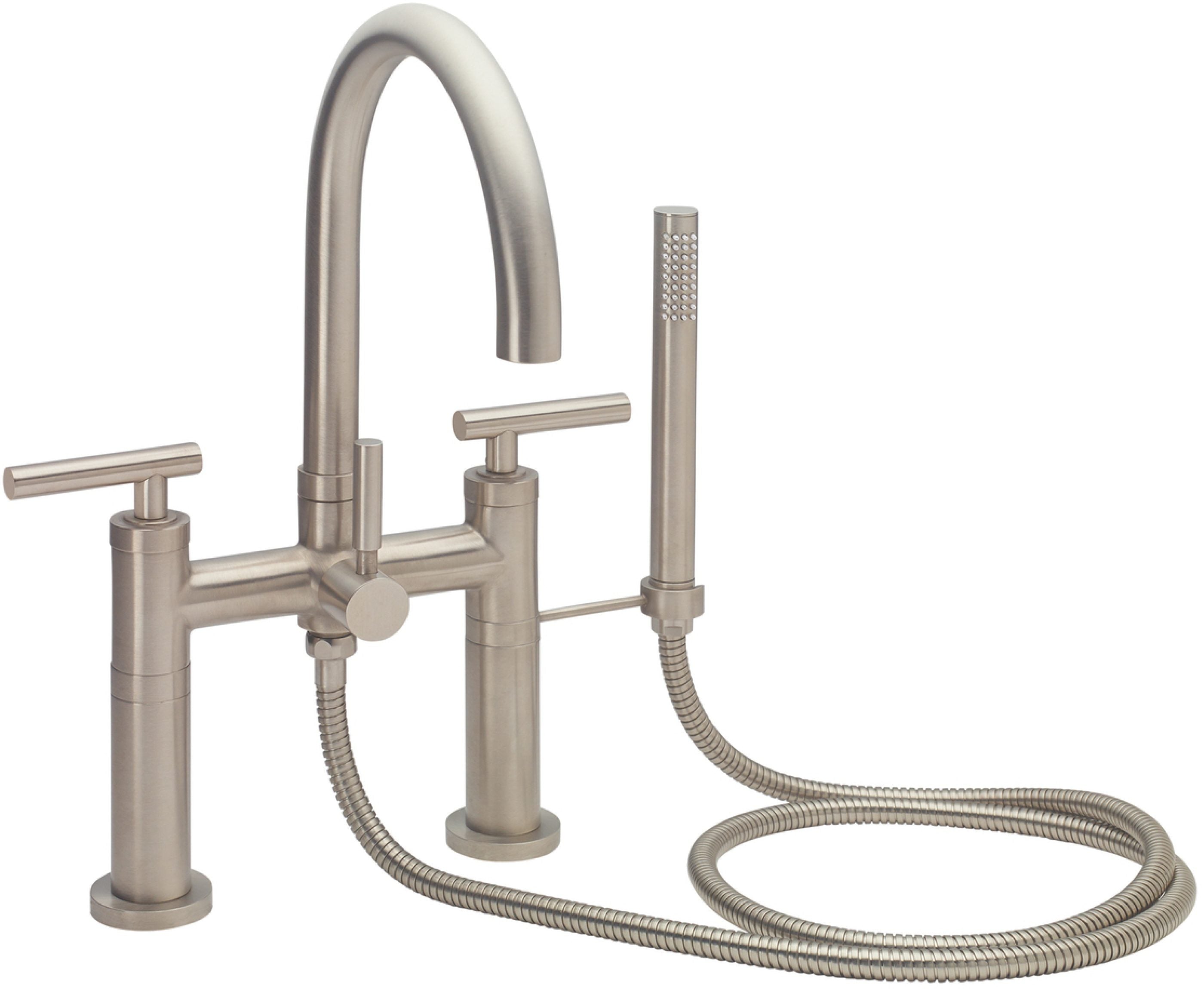 California Faucets Asilomar Contemporaneo Llenador de Tina de Montaje en Cubierta - Pico en Arco