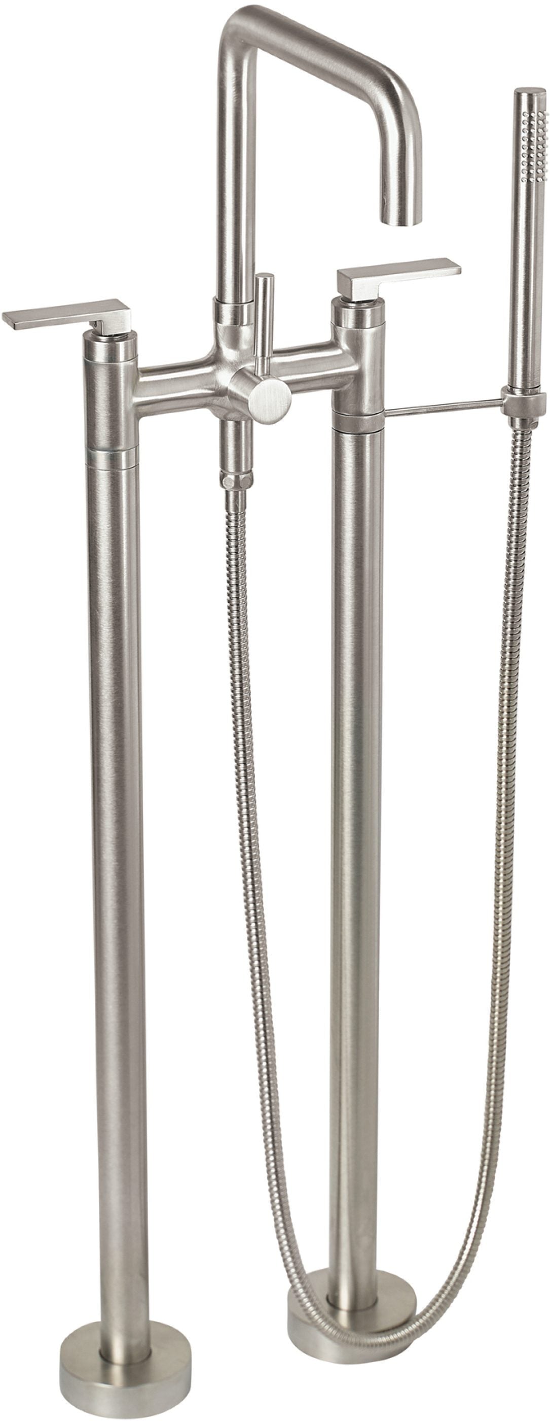 California Faucets Bolsa Contemporaneo Llenador de Tina de Montaje en Piso - Pico Cuadrado