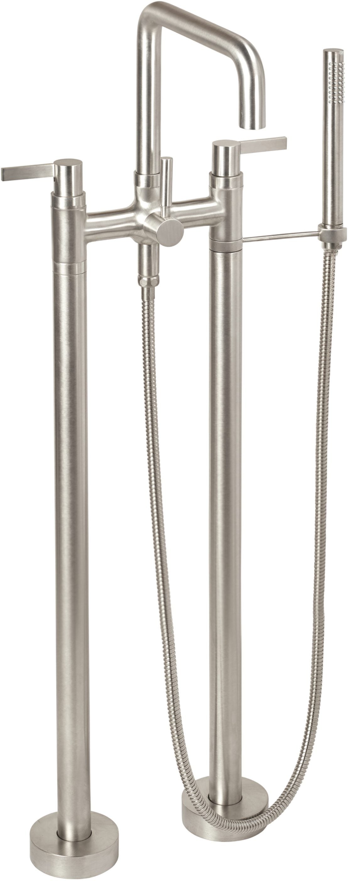 California Faucets Bolsa Contemporaneo Llenador de Tina de Montaje en Piso - Pico Cuadrado