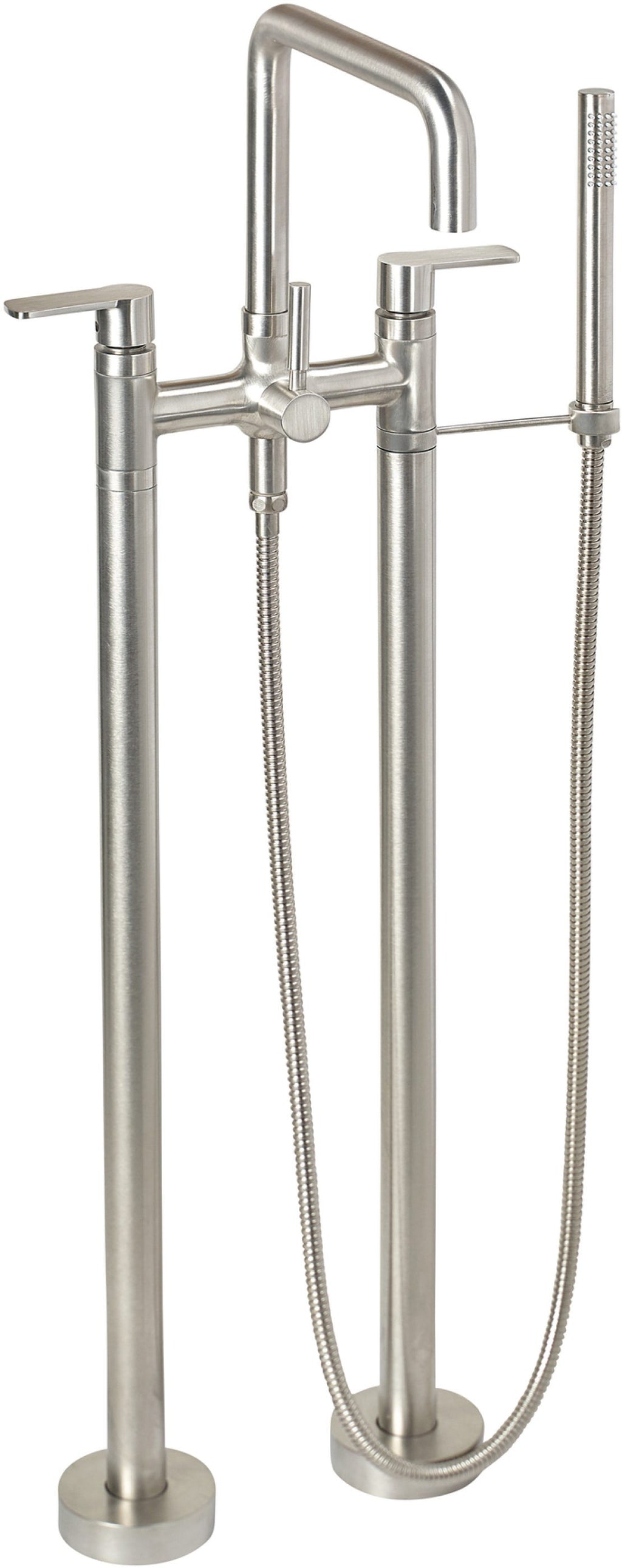 California Faucets Bolsa Contemporaneo Llenador de Tina de Montaje en Piso - Pico Cuadrado
