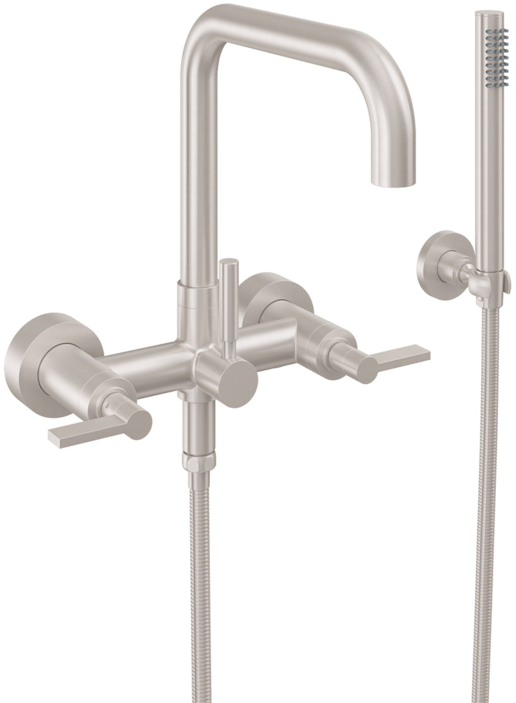 California Faucets Bolsa Contemporaneo Llenador de Tina de Montaje en Pared - Pico Cuadrado