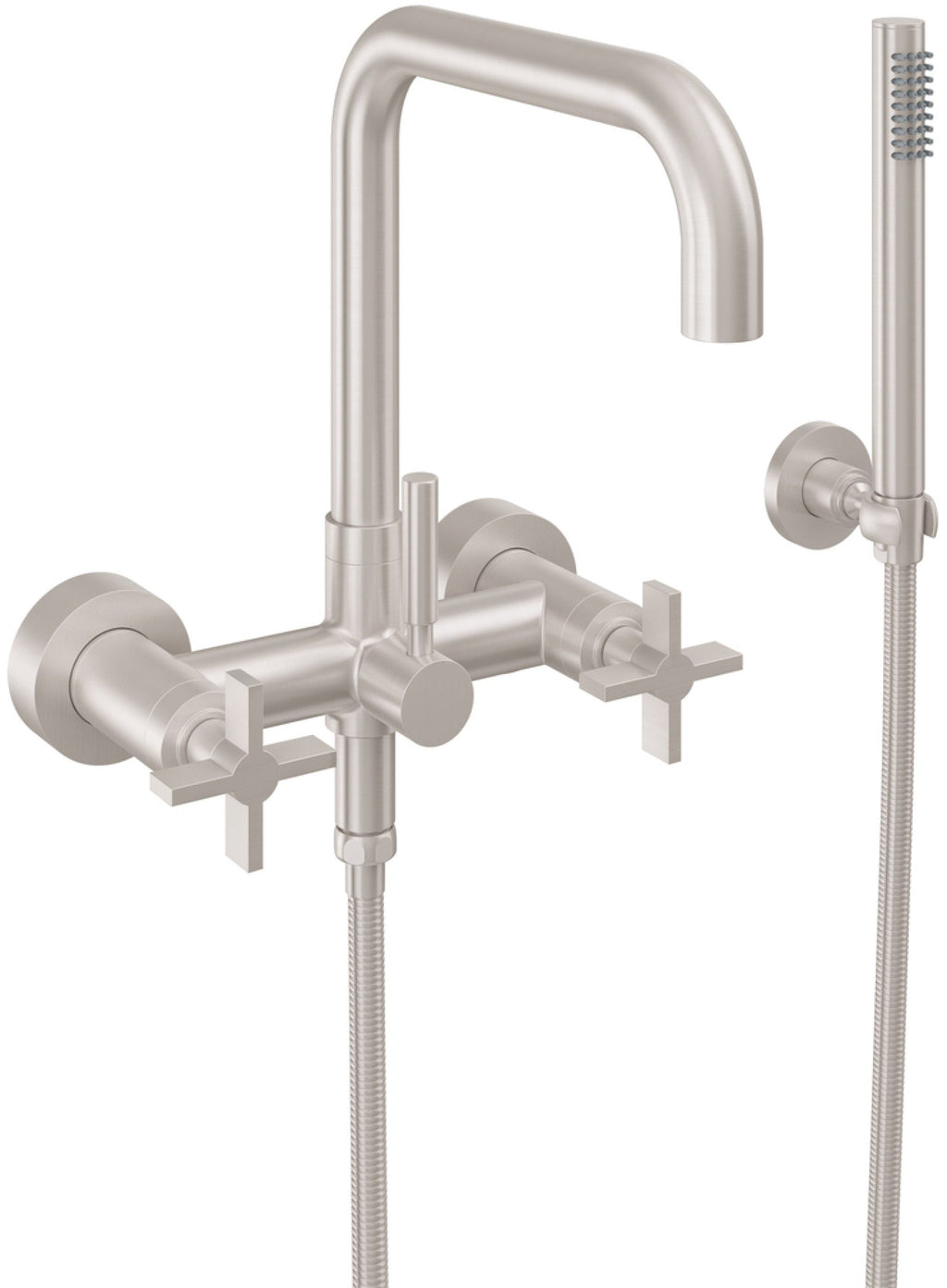 California Faucets Bolsa Contemporaneo Llenador de Tina de Montaje en Pared - Pico Cuadrado