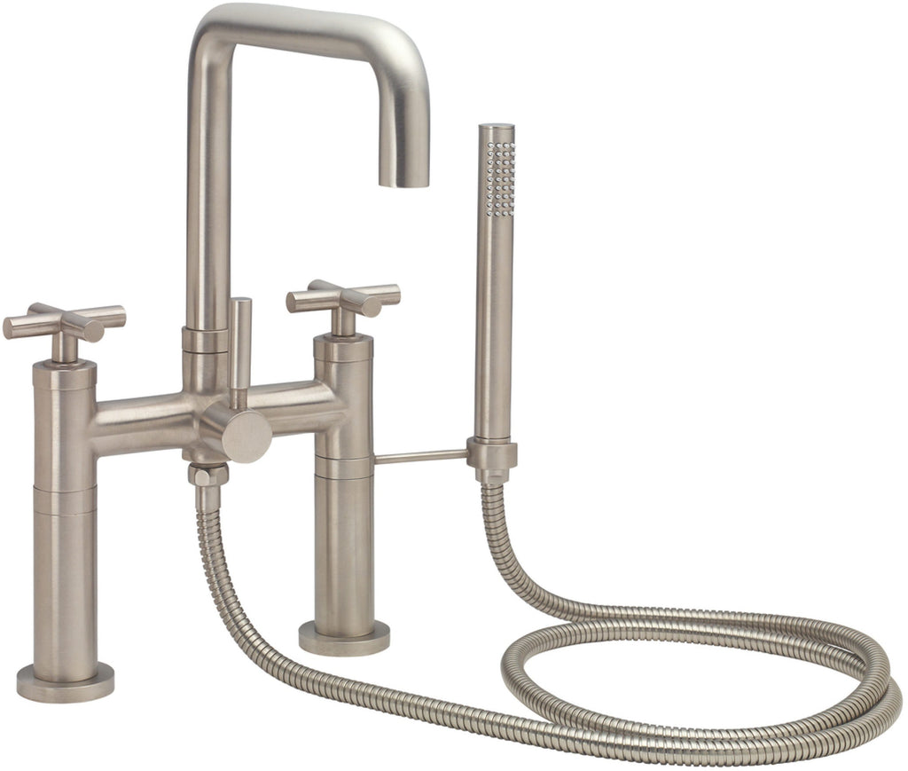 California Faucets Bolsa Contemporaneo Llenador de Tina de Montaje en Cubierta - Pico Cuadrado