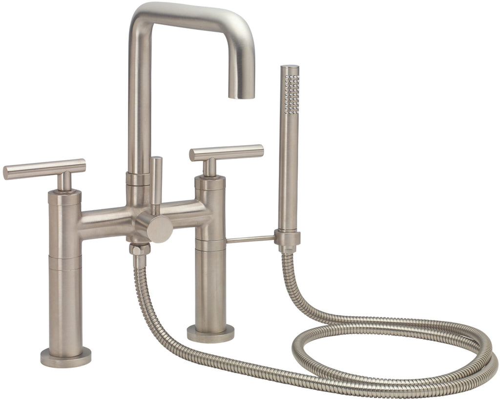 California Faucets Bolsa Contemporaneo Llenador de Tina de Montaje en Cubierta - Pico Cuadrado