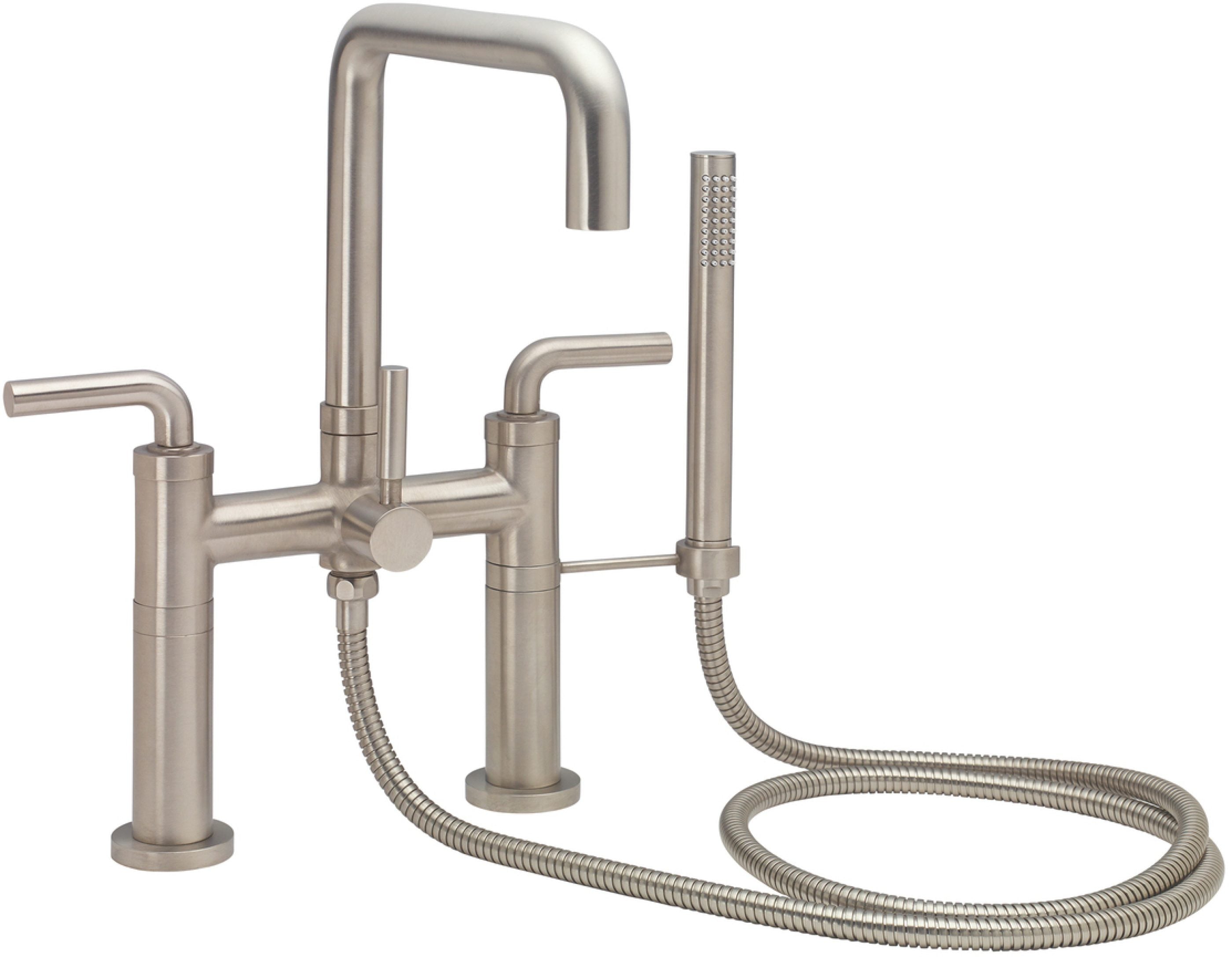 California Faucets Bolsa Contemporaneo Llenador de Tina de Montaje en Cubierta - Pico Cuadrado