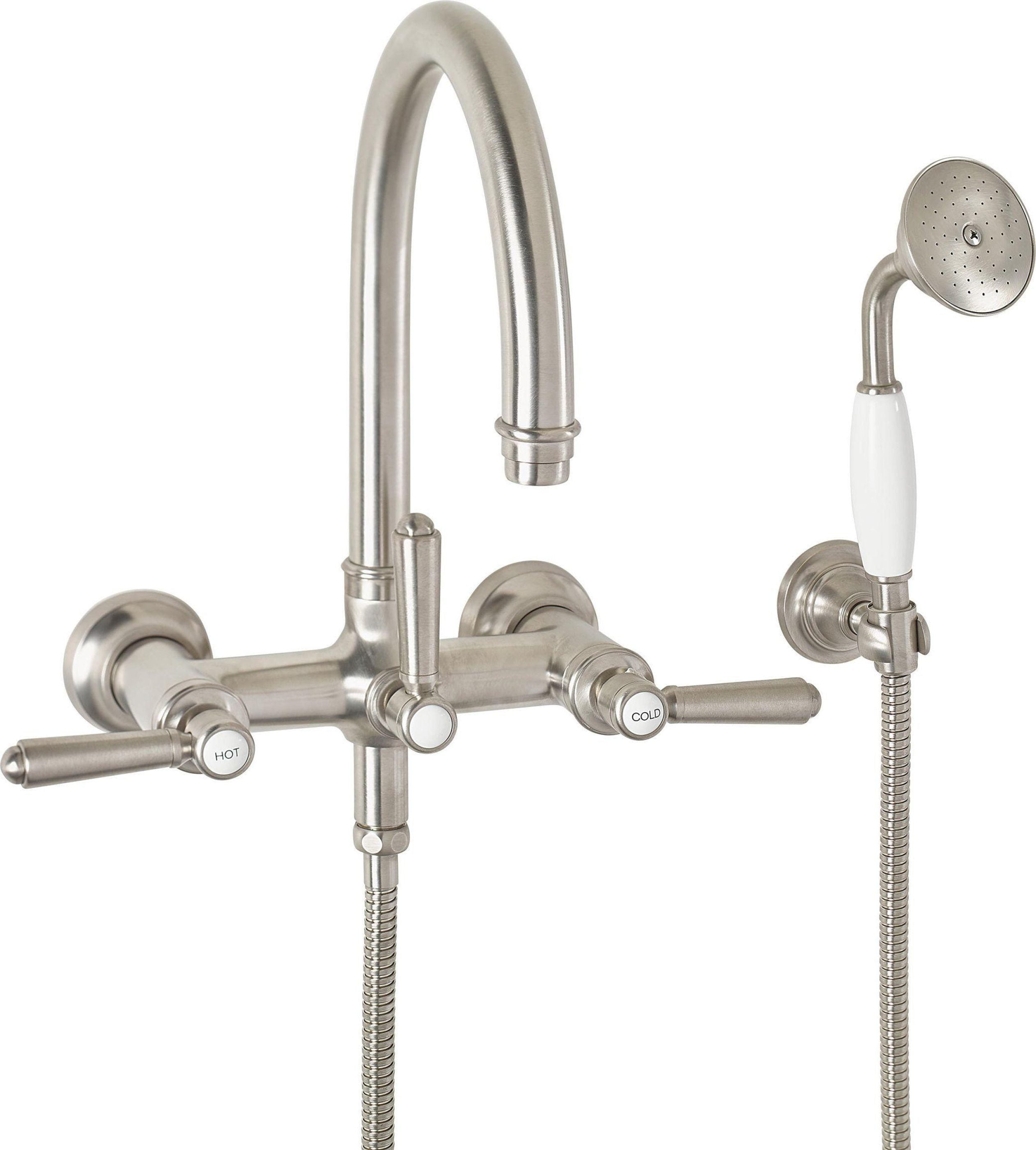 California Faucets Palomar Tradicional Llenador de Tina de Montaje en Pared - Pico en Arco