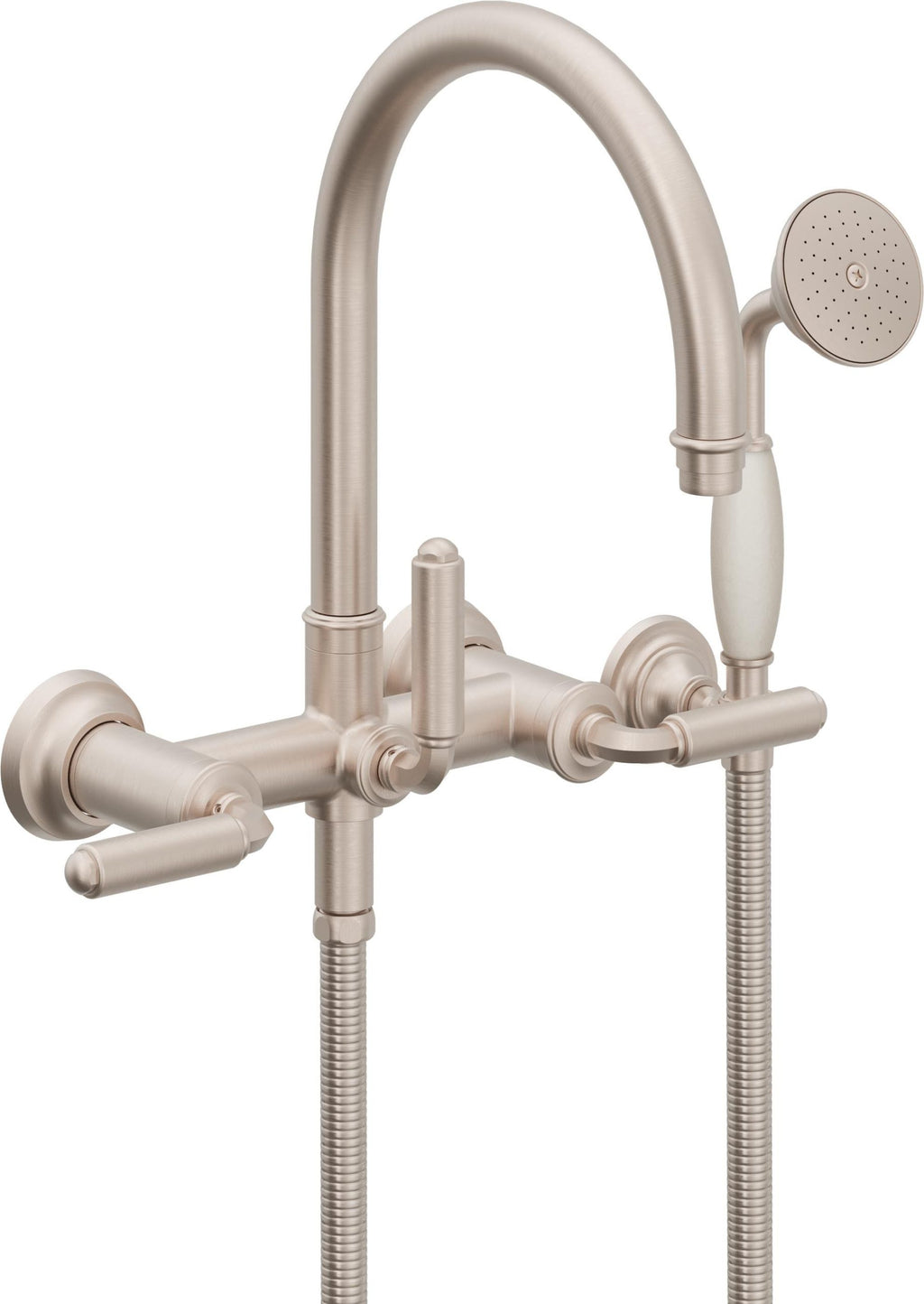 California Faucets Palomar Tradicional Llenador de Tina de Montaje en Pared - Pico en Arco