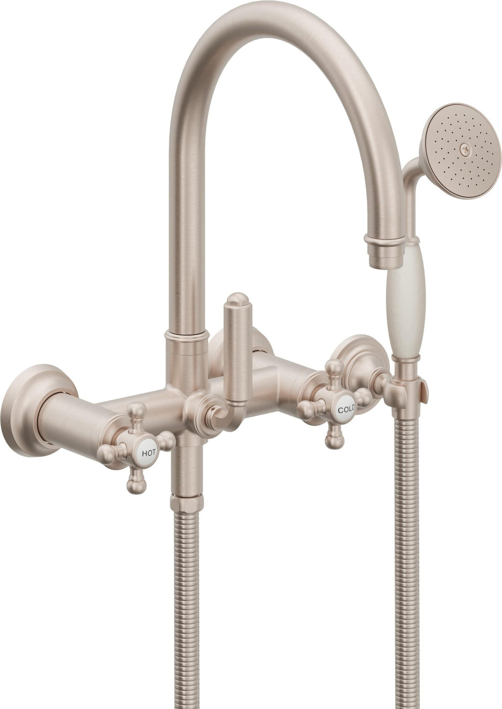 California Faucets Palomar Tradicional Llenador de Tina de Montaje en Pared - Pico en Arco