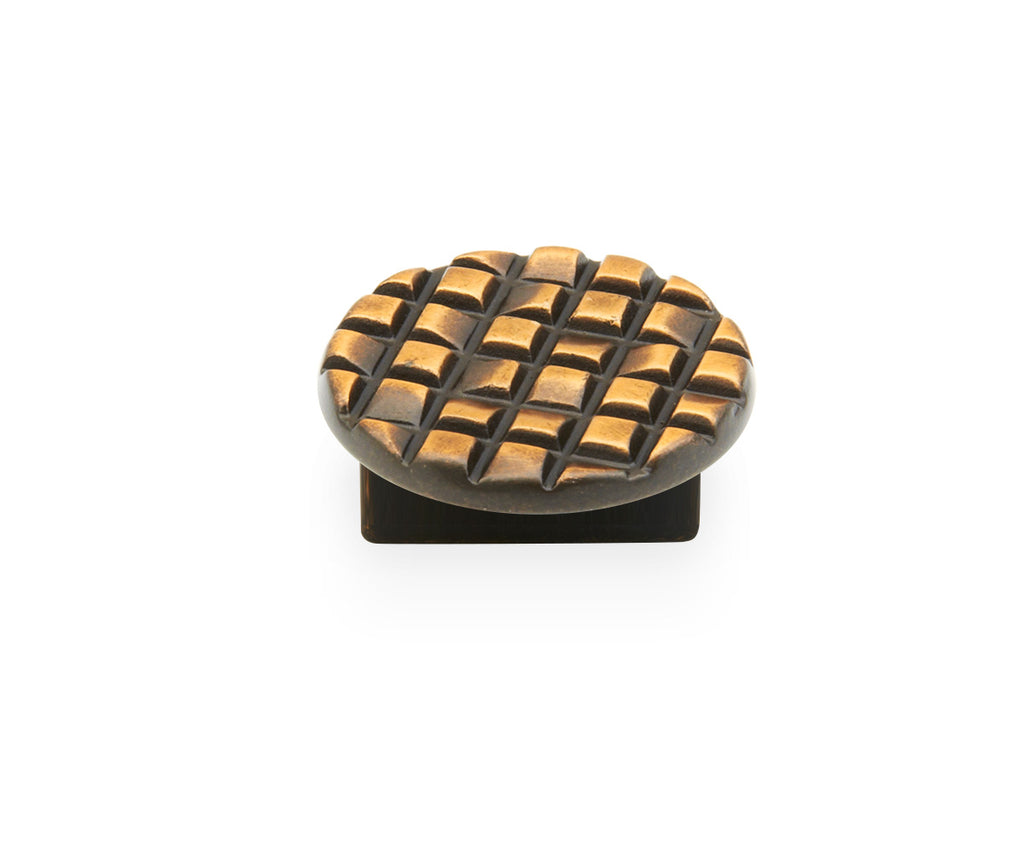 Schaub Perilla Mosaic Large Call Redonda, 2" diám. — Bronce Antiguo