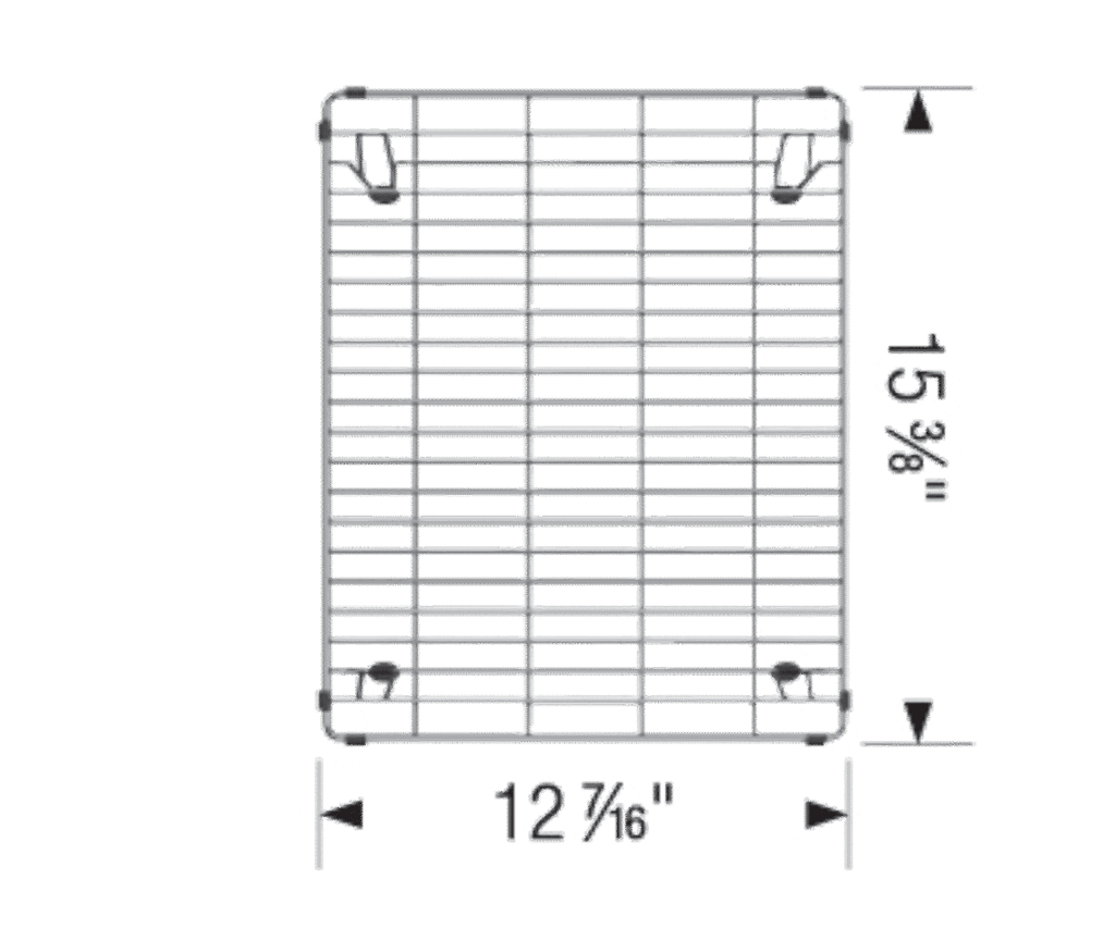 Blanco Rejilla elevada de acero inoxidable — Quatrus R15