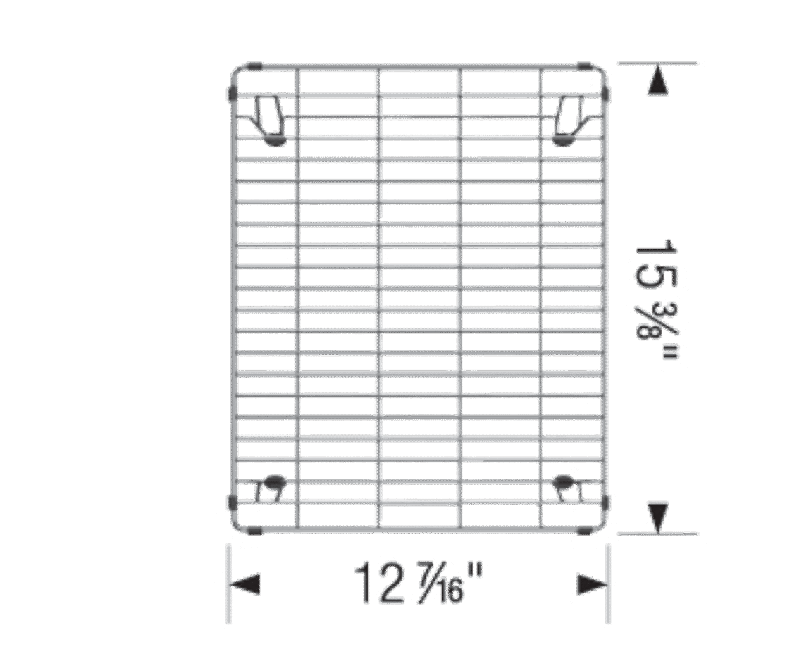 Blanco Rejilla elevada de acero inoxidable — Quatrus R15
