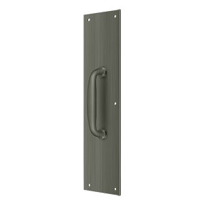 Deltana Placa de Empuje con Jaladera 3-1/2" — Níquel Antiguo Mate