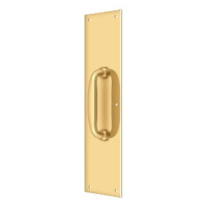 Deltana Placa de Empuje con Jaladera 3-1/2" — Latón Pulido PVD