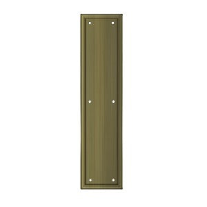Deltana Placa de Empuje con Marco de Uso Rudo 3-1/2" x 15" — Latón Antiguo