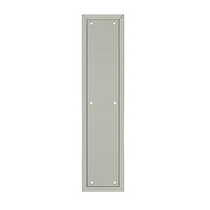 Deltana Placa de Empuje con Marco de Uso Rudo 3-1/2" x 15" — Níquel Satinado