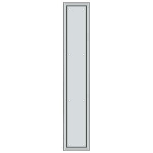 Deltana Placa de Empuje con Marco de Uso Rudo 3-1/2" x 20" — Cromo Pulido