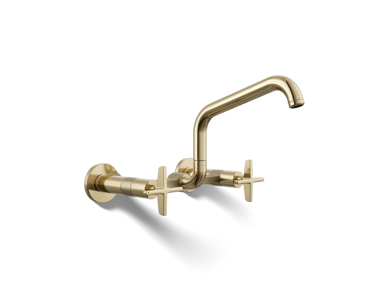 Kohler Billet — Mezcladora de Cocina tipo Puente de Pared con Manijas de Cruz — Oro Francés Vibrant