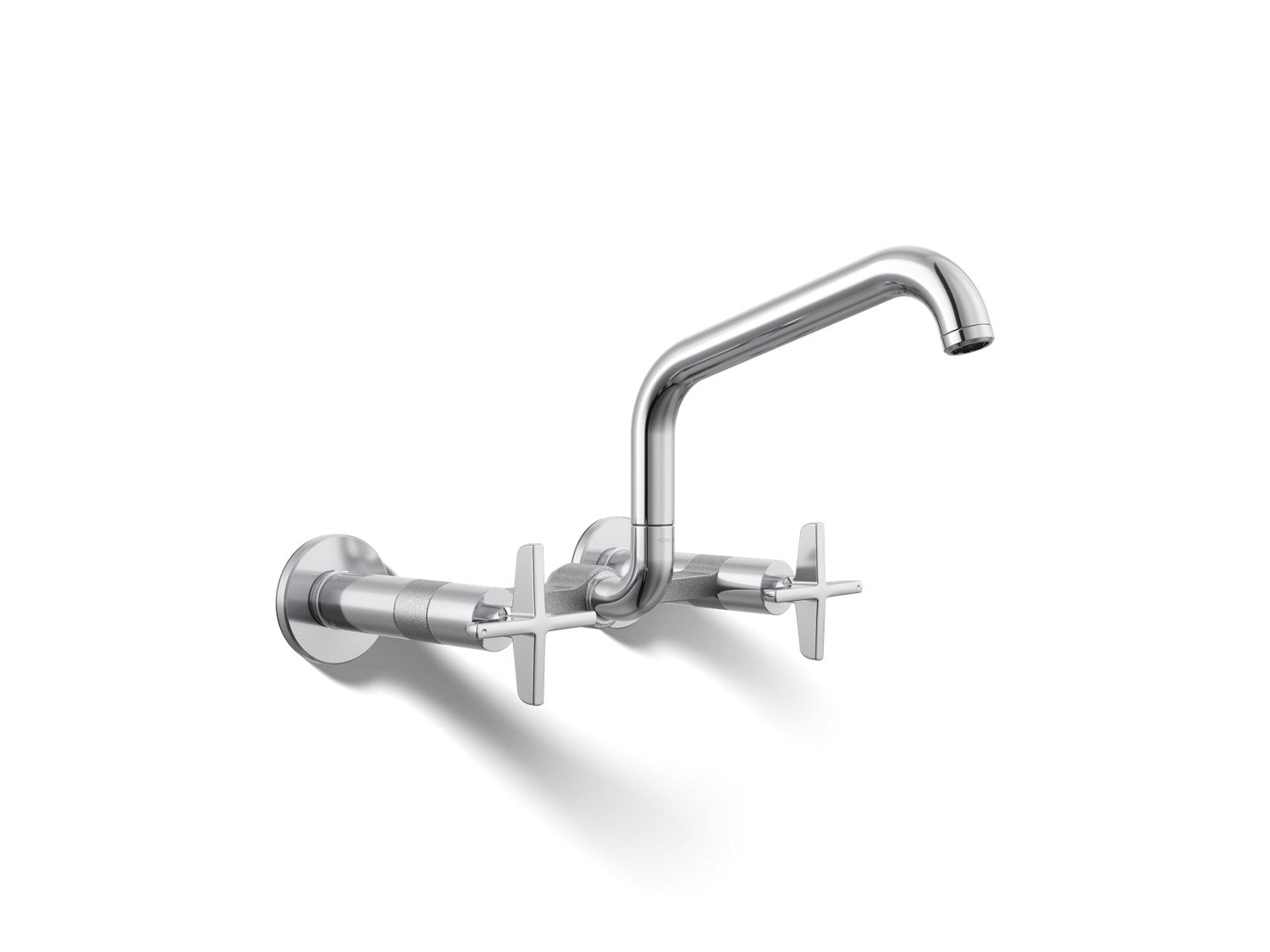Kohler Billet — Mezcladora de Cocina tipo Puente de Pared con Manijas de Cruz — Cromo Pulido