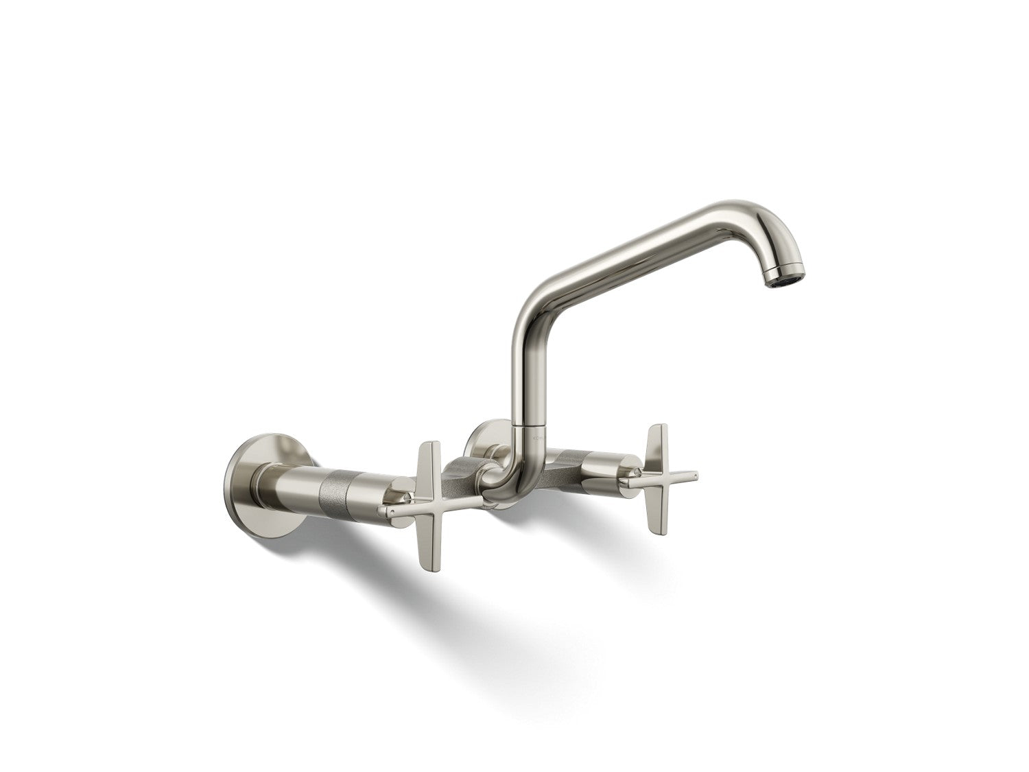 Kohler Billet — Mezcladora de Cocina tipo Puente de Pared con Manijas de Cruz — Níquel Pulido Vibrant