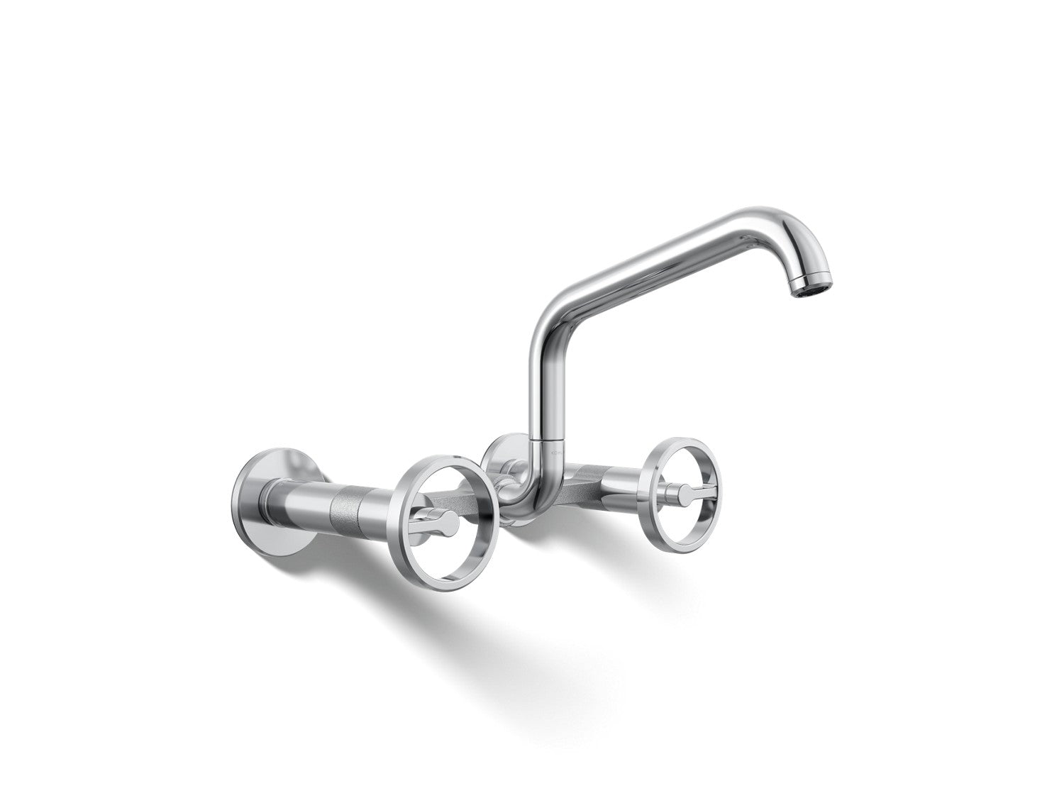 Kohler Billet — Mezcladora de Cocina tipo Puente de Pared con Manijas Redondas — Cromo Pulido