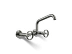Kohler Billet — Mezcladora de Cocina tipo Puente de Pared con Manijas Redondas — Titanio Vibrant