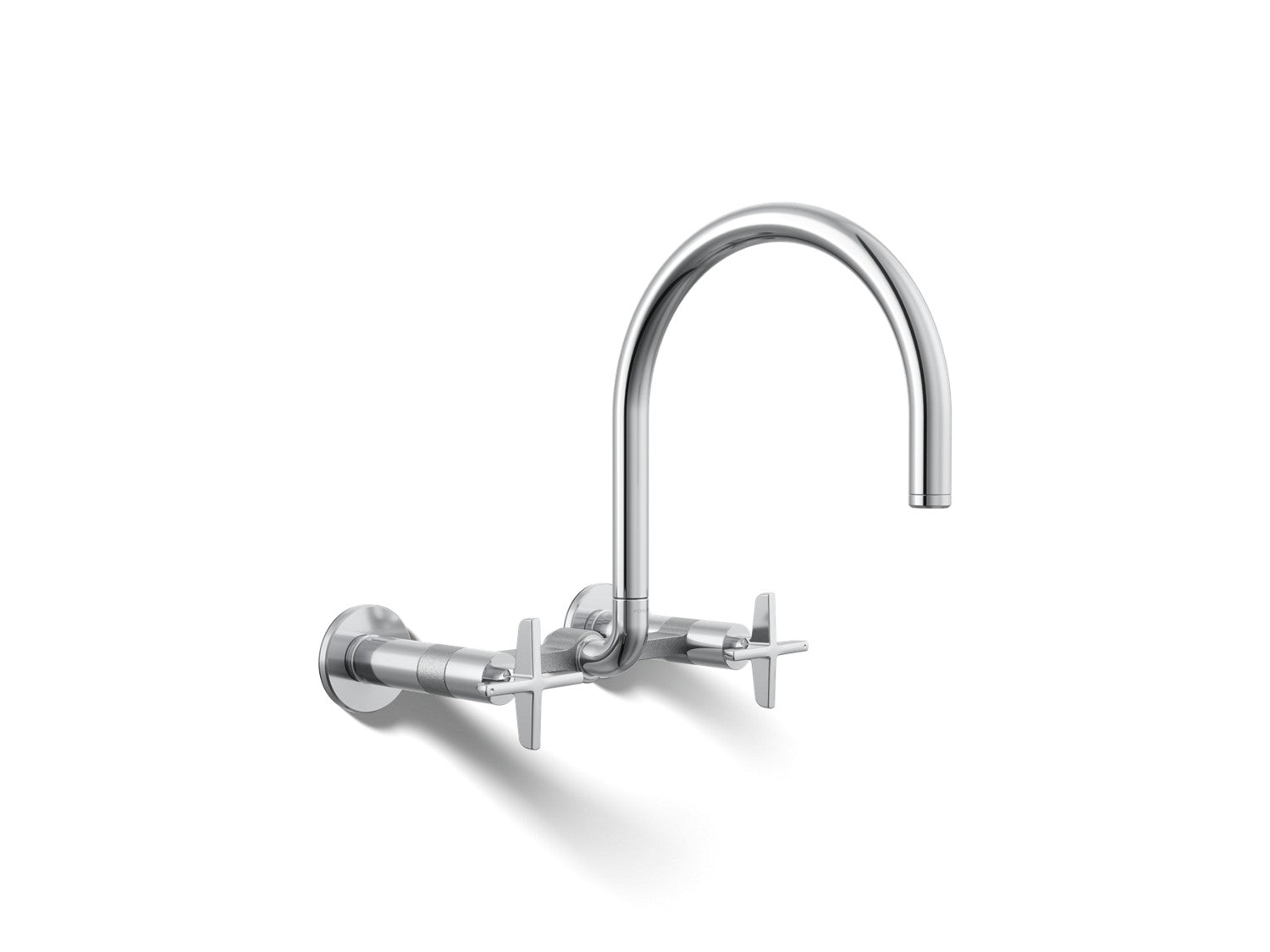 Kohler Billet — Mezcladora de Cocina tipo Puente de Pared, Arco Alto, con Manijas de Cruz — Cromo Pulido